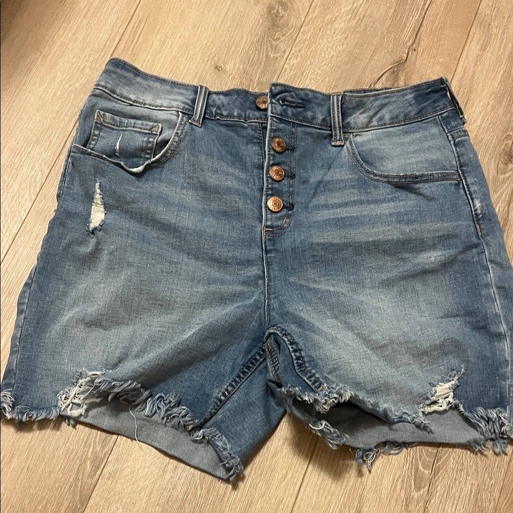 Justice Distressed Blue Jean Shorts